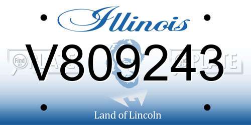 V809243 Illinois License Plate