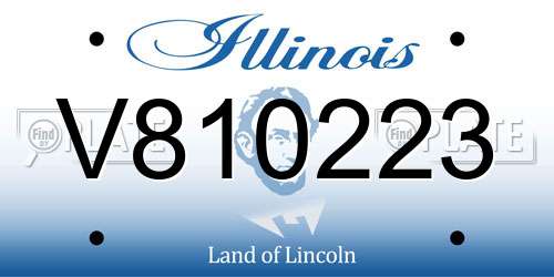 V810223 Illinois License Plate