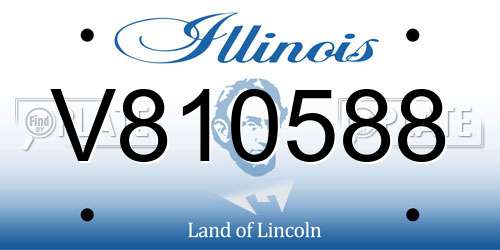 V810588 Illinois License Plate