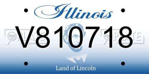 V810718 Illinois License Plate