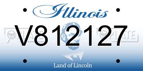 V812127 Illinois License Plate