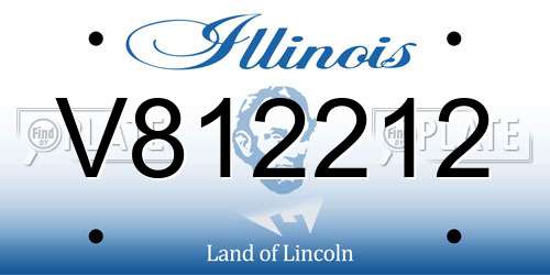 V812212 Illinois License Plate