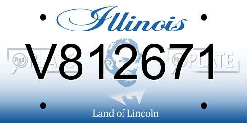 V812671 Illinois License Plate