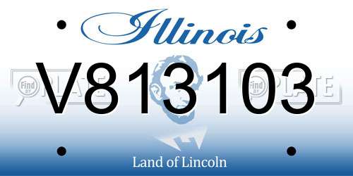 V813103 Illinois License Plate