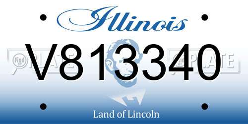 V813340 Illinois License Plate