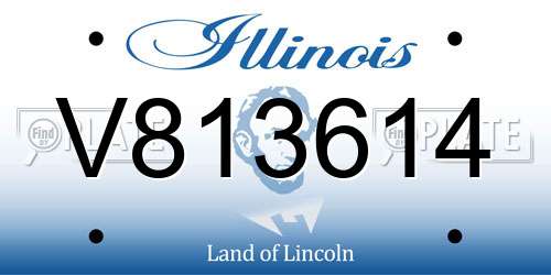 V813614 Illinois License Plate