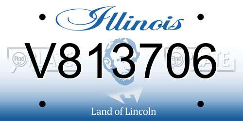 V813706 Illinois License Plate
