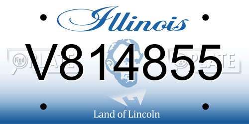 V814855 Illinois License Plate