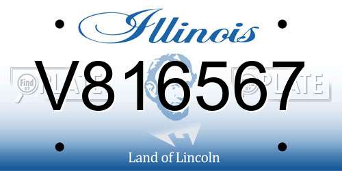 V816567 Illinois License Plate