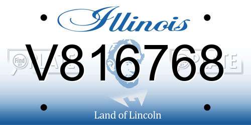 V816768 Illinois License Plate