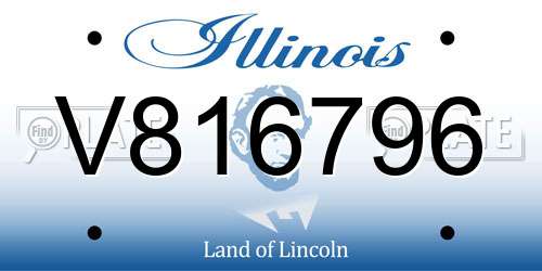 V816796 Illinois License Plate