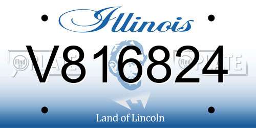 V816824 Illinois License Plate