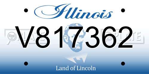 V817362 Illinois License Plate