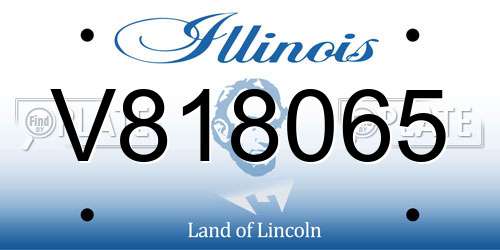 V818065 Illinois License Plate