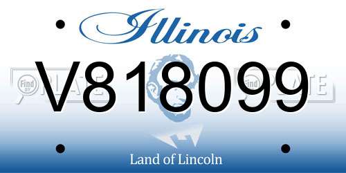 V818099 Illinois License Plate