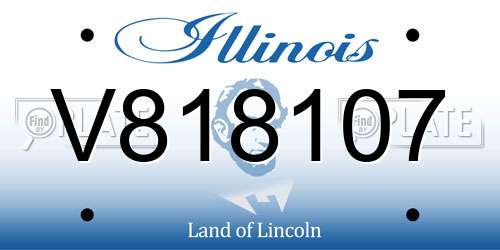 V818107 Illinois License Plate