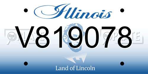 V819078 Illinois License Plate