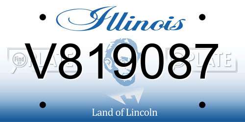 V819087 Illinois License Plate