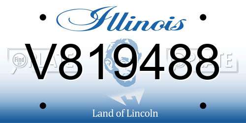 V819488 Illinois License Plate