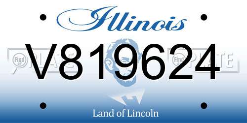 V819624 Illinois License Plate
