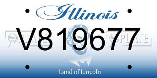 V819677 Illinois License Plate