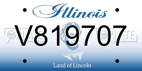 V819707 Illinois License Plate