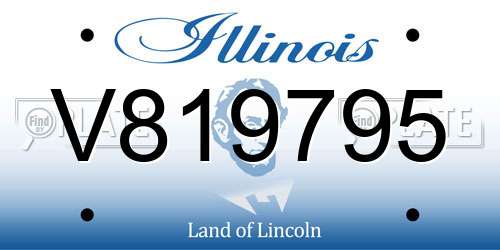 V819795 Illinois License Plate