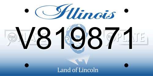 V819871 Illinois License Plate
