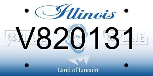 V820131 Illinois License Plate