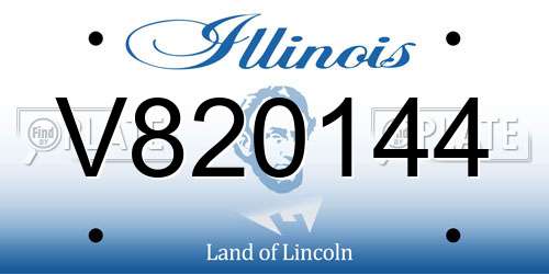 V820144 Illinois License Plate