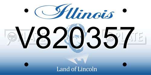 V820357 Illinois License Plate