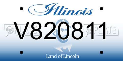 V820811 Illinois License Plate