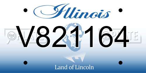 V821164 Illinois License Plate