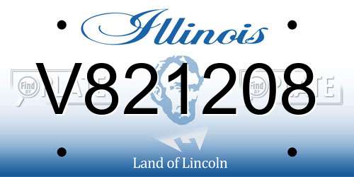 V821208 Illinois License Plate