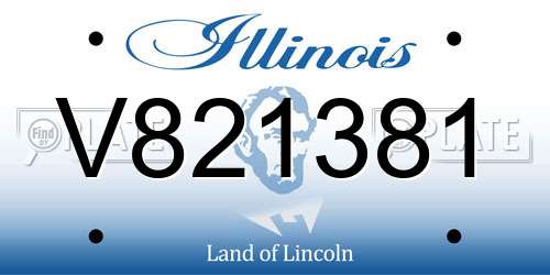 V821381 Illinois License Plate