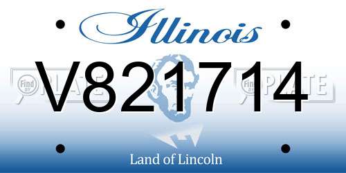 V821714 Illinois License Plate