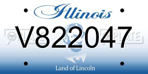 V822047 Illinois License Plate
