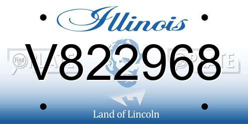 V822968 Illinois License Plate