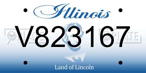 V823167 Illinois License Plate