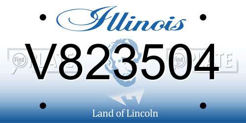 V823504 Illinois License Plate