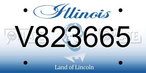 V823665 Illinois License Plate