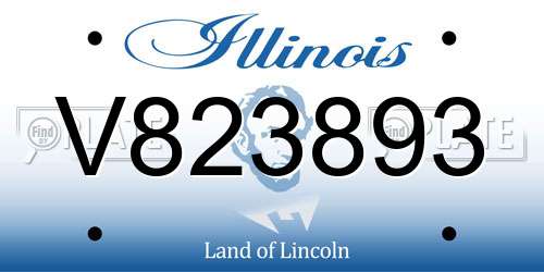 V823893 Illinois License Plate