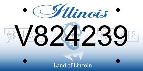 V824239 Illinois License Plate