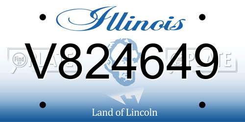 V824649 Illinois License Plate