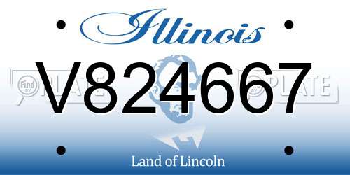 V824667 Illinois License Plate