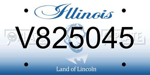 V825045 Illinois License Plate