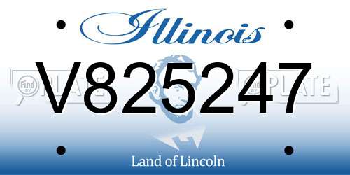 V825247 Illinois License Plate