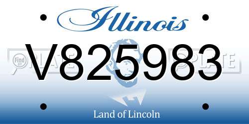 V825983 Illinois License Plate