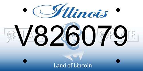 V826079 Illinois License Plate