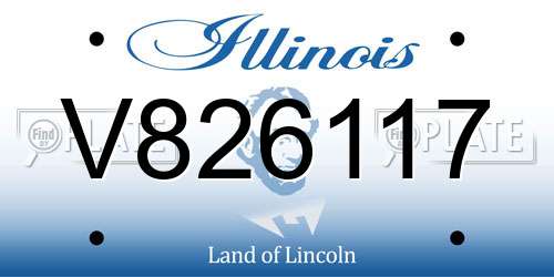 V826117 Illinois License Plate